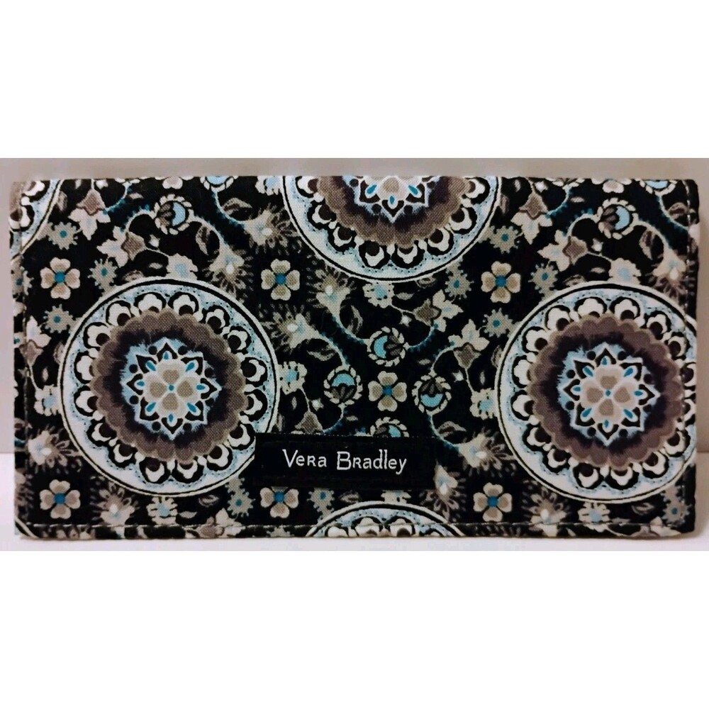 Vera Bradley Lisbon Medallion Cotton Checkbook Cover ID Holder Wallet NWT